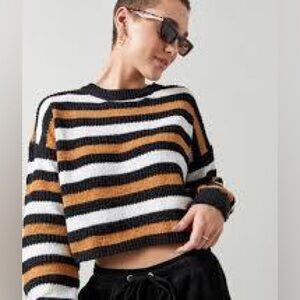 Francesca's Alivia Stripe Ribbed Pullover - Originally Retailed @ 56.00